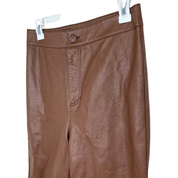 ❌SOLD❌ Free People | Sasha Vegan Kick Flare Pants; Faux Leather; Brown, Sz 6 - Picture 15 of 15